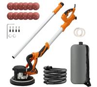 Ponceuse Girafe, 1250W Ponceuse Mur et Plafond, 5 Vitesses Variables 800-1800RPM avec poignée télescopique avec bande lumineuse LED et sac de collecte de poussière par aspiration