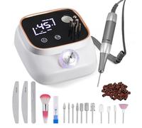 Ponceuse pour Ongles Professionnelle, elettrico per la cura delle unghie con 3 lime per unghie, 11 punte, 56 nastri abrasivi, luce LED, 45.000 RPM per unghie acriliche gel lucidante rimozione manicure