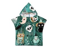 Poncho Accappatoio per Bambini con Cappuccio, Treer Animale Stampa Poncho Asciugamano in Microfibra Asciugatura Rapida Assorbente Telo da Bagno per Spiaggia Nuoto Bagno (60X60cm,verde)