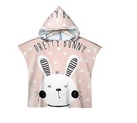 Poncho Accappatoio per Bambini con Cappuccio, Treers Cartoni animati Poncho Stile Asciugamano in Microfibra Asciugatura Rapida Assorbente Telo da Bagno per Spiaggia Nuoto Bagno (Coniglio)