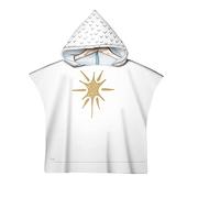 Poncho Accappatoio per Bambini con Cappuccio, Treers Stile Minimalista Poncho Asciugamano in Microfibra Asciugatura Rapida Assorbente Telo da Bagno per Spiaggia Nuoto Bagno (Sole dorato 6)