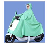 Poncho antipioggia con cappuccio, impermeabile da ciclismo, mantello antipioggia unisex antivento, for bici, bici elettriche, moto, copri poncho antipioggia for scooter da mobilità ( Color : Green , S