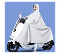 Poncho antipioggia con cappuccio, impermeabile da ciclismo, mantello antipioggia unisex antivento, for bici, bici elettriche, moto, copri poncho antipioggia for scooter da mobilità ( Color : White , S