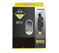 Poncho antipioggia per adulti P2R S nero impermeabile con cappuccio - taglia 1.6