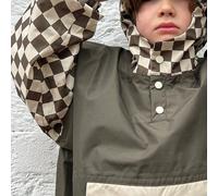 Poncho antipioggia per adulto o bambino Poule Party Dama Kaki ( Fqantasia a quadri kaki / 3 - 6 anni )