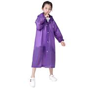Poncho Antipioggia per Bambini, Impermeabile Giacche Cappotto da Pioggia con Cappuccio per Ragazzi Ragazze, Bambina Eva Mantella Giacca da Pioggia per Campeggio Viaggio Attività All'aperto (Viola)