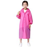 Poncho Antipioggia per Bambini, Impermeabile Giacche Cappotto da Pioggia con Cappuccio per Ragazzi Ragazze, Bambina Eva Mantella Giacca da Pioggia per Campeggio Viaggio Attività All'aperto (Rosa)