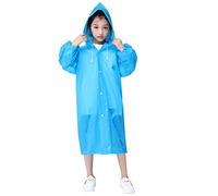 Poncho Antipioggia per Bambini, Impermeabile Giacche Cappotto da Pioggia con Cappuccio per Ragazzi Ragazze, Bambina Eva Mantella Giacca da Pioggia per Campeggio Viaggio Attività All'aperto (Blu)