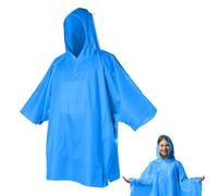 Poncho Antipioggia Riutilizzabile, ULTRALEGGERO 70g, Mantella Anti Pioggia con Cappuccio Impermeabile Antivento Multiuso Uomo e Donna Unisex (BIMBO CIANO)