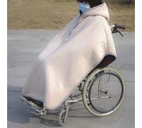 Poncho antivento per sedia a rotelle con cappuccio, coperta termica foderata in pile per la stagione fredda, calda copertura esterna per adulti