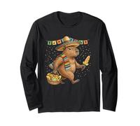 Poncho Capibara Messicano Cinco De Mayo Fiesta Sombrero Meme Maglia a Manica