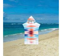 Poncho con cappuccio, asciugamano da spiaggia riutilizzabile, per adulti e