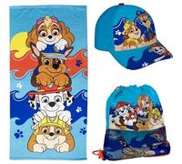 Poncho con Cappuccio Paw Patrol dal Design Ufficiale, Accessorio da Spiaggia o da Bagno per Bambini, ad Asciugatura Rapida e dallo Stile avventuroso
