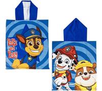 Poncho con Cappuccio Paw Patrol dal Design Ufficiale, Accessorio da Spiaggia o da Bagno per Bambini, ad Asciugatura Rapida e dallo Stile avventuroso