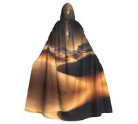 Poncho con cappuccio per Halloween con stampe di stelle del deserto, per adulti, mantello, decorazione per feste, costumi, facile da pulire e resistente.
