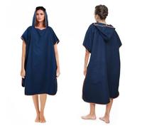 Poncho da bagno per uomo e donna, asciugamano poncho, poncho in microfibra per surf, lungo aiuto per il cambio con cappuccio per uomo e donna, asciugamano ideale per spiaggia, surf, surfare (Blu scuro