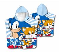 Poncho Da Bagno Sonic The Hedgehog Per Bambini Con Cappuccio 50 X 100Cm