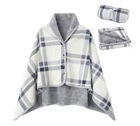 Poncho Da Donna In Pile Portatile, Mantello Caldo Invernale, Comoda Coperta In Peluche, Coperta Avvolgente Con Bottoni, Un Ottimo Regalo Per La Mamma, Perfetto Per Letto, Divano E Ufficio (grigio)