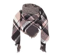 Poncho da donna, scialle, mantello da donna, caldo, invernale, autunnale, morbido, grosso, a quadri, gigante, scialle, mantello, sciarpe alla moda, Grigio, Taglia unica