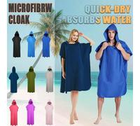 Poncho da surf, poncho asciugamano, accappatoio con cappuccio in microfibra, poncho da spiaggia per cambiarsi, asciugamano da spiaggia, poncho da spiaggia per adulti Rio De Janeiro Verde,Melbourne Blu