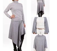 Poncho Donna con bottoni misto cashmere utilizzabile in 10 differenti modi