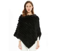 Poncho donna copri spalle mantella sciarpa pelliccia LAPIN TRICò fourrure FOX