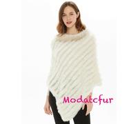 Poncho donna copri spalle mantella sciarpa pelliccia LAPIN TRICò fourrure FOX