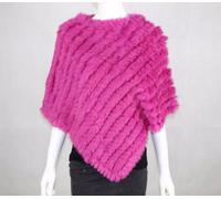 Poncho donna copri spalle mantella sciarpa pelliccia LAPIN TRICò fucsia fox rex