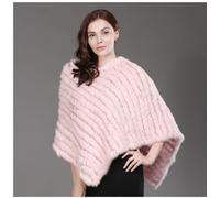 Poncho donna copri spalle mantella sciarpa pelliccia LAPIN TRICò morbido fucsia
