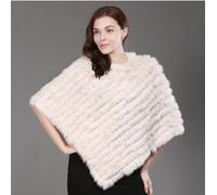 Poncho donna copri spalle mantella sciarpa pelliccia LAPIN TRICò morbido fucsia