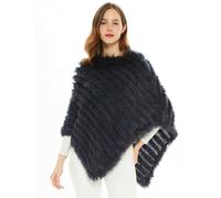 Poncho donna copri spalle mantella sciarpa pelliccia LAPIN TRICò morbido pelo