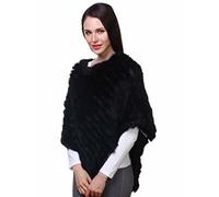 Poncho donna copri spalle mantella sciarpa pelliccia LAPIN TRICò MULTICOLOR