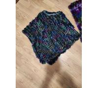 Poncho donna copri spalle mantella sciarpa pelliccia LAPIN TRICò MULTICOLOR