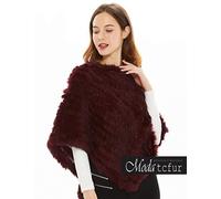 Poncho donna copri spalle mantella sciarpa pelliccia LAPIN TRICò Nero fox rex