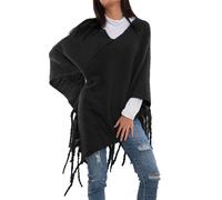 Poncho Donna Coprispalle Mantella Tricot Frange Scialle Lana TOOCOOL BS-A301
