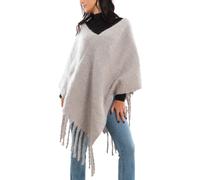 Poncho Donna Coprispalle Mantella Tricot Frange Scialle Lana TOOCOOL BS-A301