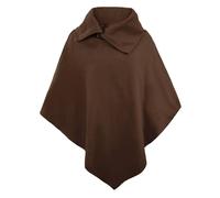 Poncho Donna Invernale Autunno Elegante Classico Tinta Unita e Elasticizzata Mantella Senza Maniche Glamorous Baggy Scialle Irregular Moda Giovane Top(Marrone Scuro)