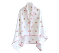 Poncho Donna Invernale Scialle Caldo in Pile Con Stampa Scozzese - Mantella Casual Con Bottoni Wrap Cape Flanella Maglia Riscaldante per Inverno