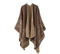 Poncho Donna Invernale Scialle stampato, caldo, lungo, scialle, coperta casual, poncho aperto sul davanti, mantello oversize, cardigan avvolgente(Type 4)