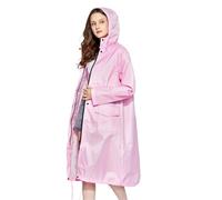 Poncho Impermeabile alla Moda in Tessuto Traspirante Leggero e Resistente Pioggia per Campeggio all'aperto Pesca Sopravvivenza(Peach,M)