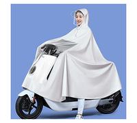 Poncho impermeabile con cappuccio, antivento unisex, per bici, moto e scooter (Bianco, S)