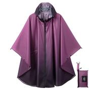 Poncho impermeabile con cappuccio e cerniera, per donna/uomo/adulto, con tasca, Viola sfumato., taglia unica