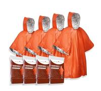 Poncho impermeabile di emergenza Mylar - Confezione da 4 coperte termiche reversibile - Ritenzione del calore protezione dalla pioggia Bushcraft Outdoor Gear