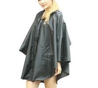 Poncho Impermeabile Donna Adulti Riutilizzabile Cappuccio Trasparente Mantella Antipioggia Maniche Lunghe da Gita Viaggio Escursionismo Nero One Size