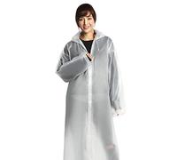 Poncho impermeabile in plastica non usa e getta trasparente poncho con cappuccio pioggia adulto portatile antipioggia giacche impermeabili da donna (bianco, taglia unica)