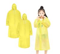 Poncho impermeabile per bambini, 2 pezzi, spesso, impermeabile, per ragazze e ragazzi, adatto per escursioni all'aperto, pesca, festival musicali (giallo)
