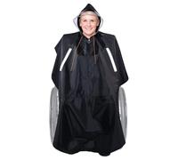 Poncho Impermeabile per Sedie a Rotelle con cappuccio semitrasparente e cerniera impermeabile, Mantella Antipioggia Universale con strisce riflettenti per scooter elettrici e di mobilità