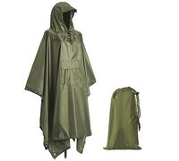 Poncho Impermeabile Uomo, Giacca Antipioggia Con Cappuccio 3 in 1 Multifunzionale, Mantella Impermeabile Donna per Stuoia Campeggio, Trekking