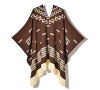 Poncho In Lana Di Alpaca Premium, Pullover Da Cowboy Occidentale Stile Etnico, Mantello Unisex Morbido Caldo E Durevole(Burgundy)