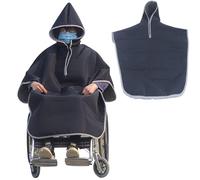 Poncho leggero for mantella for sedia a rotelle antivento con cappuccio, coperta termica da viaggio foderata in pile for il calore delle gambe e di tutto il corpo, sedia a rotelle for uso quotidiano W